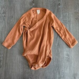 Kate Quinn Rust Long Sleeve Wrap Baby Bodysuit